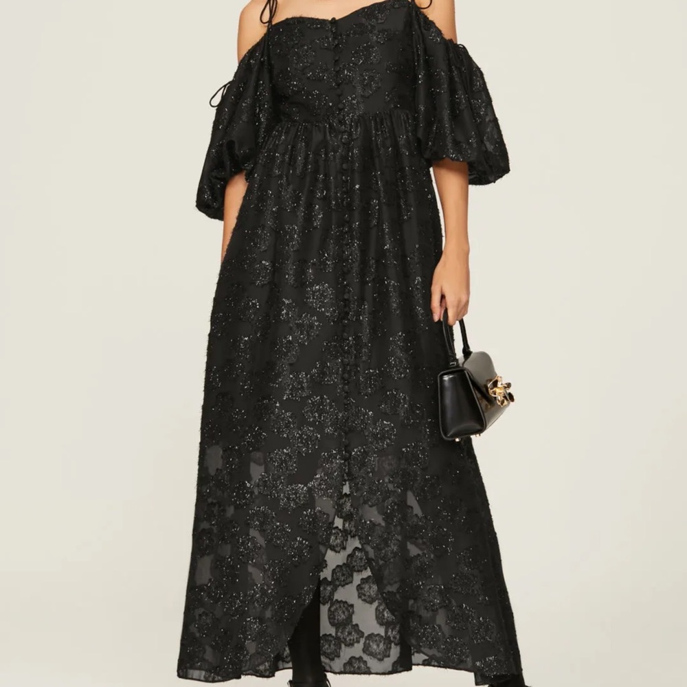 Hofmann Copenhagen Elegant Black Off-Shoulder Dress